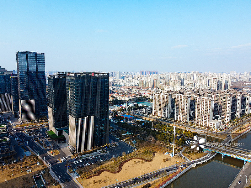 盐城 海盐博物馆 中海天钻 金融城 永兴寺 盐商会馆 串场河 开放大道 兴业大厦图片素材