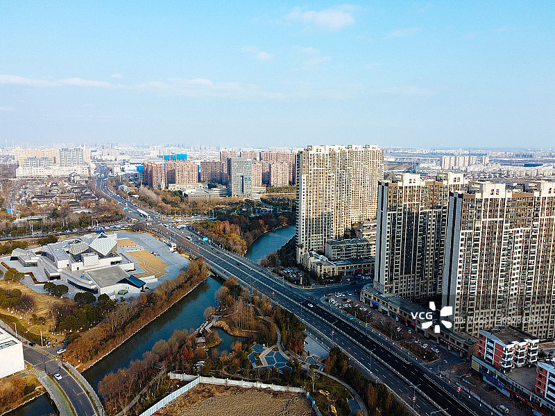 盐城 海盐博物馆 中海天钻 金融城 永兴寺 盐商会馆 串场河 开放大道 兴业大厦图片素材