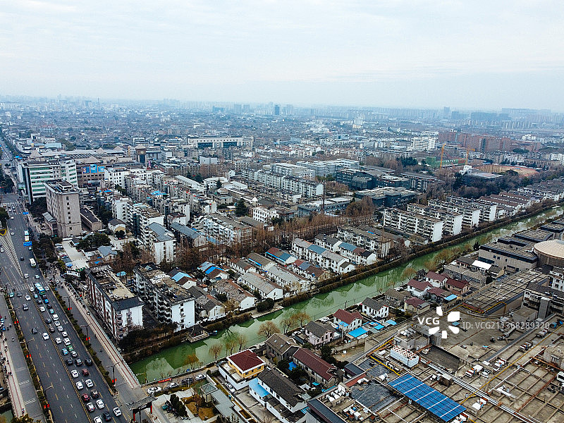 扬州 文昌中路 中医院 万象汇 石塔 文昌阁 时代广场 二道河图片素材