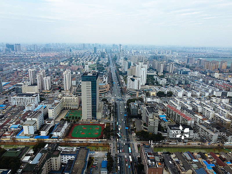 扬州 文昌中路 中医院 万象汇 石塔 文昌阁 时代广场 二道河图片素材