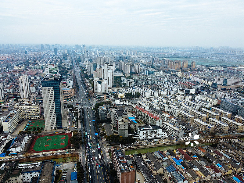 扬州 文昌中路 中医院 万象汇 石塔 文昌阁 时代广场 二道河图片素材