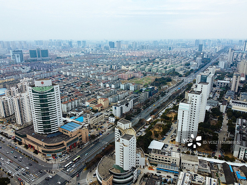 扬州 文昌中路 中医院 万象汇 石塔 文昌阁 时代广场 二道河图片素材