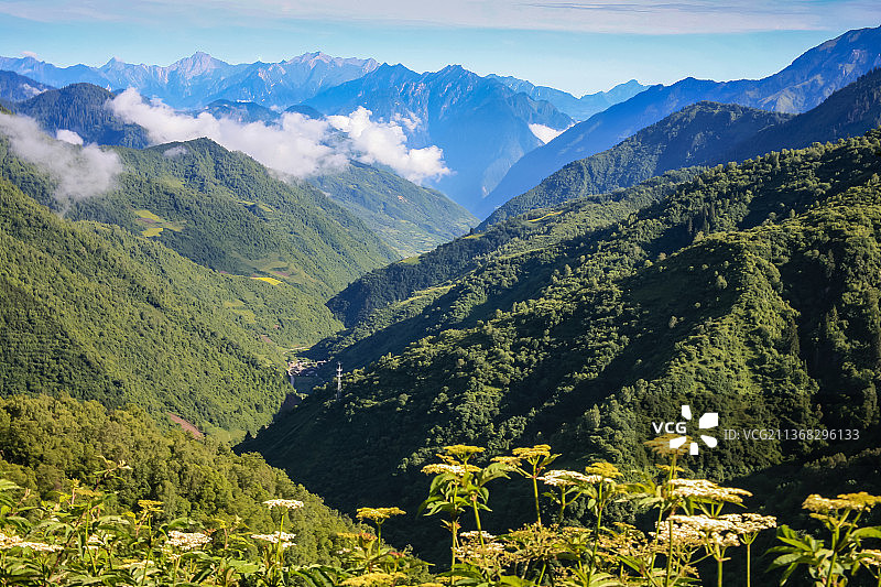 远观九寨 ——四川  阿坝州   九寨沟县图片素材