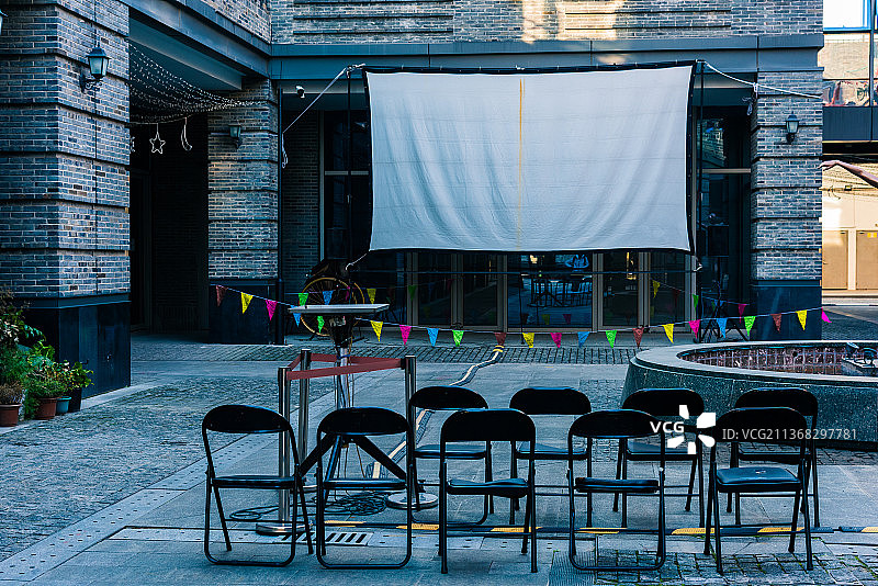 老建筑怀旧露天电影院图片素材