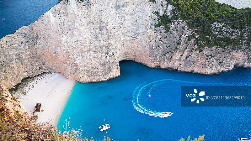 扎金索斯水流，海边岩石高角度景观图片素材