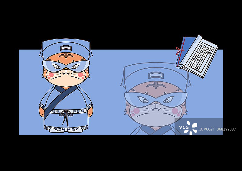 儒生装扮的老虎图片素材