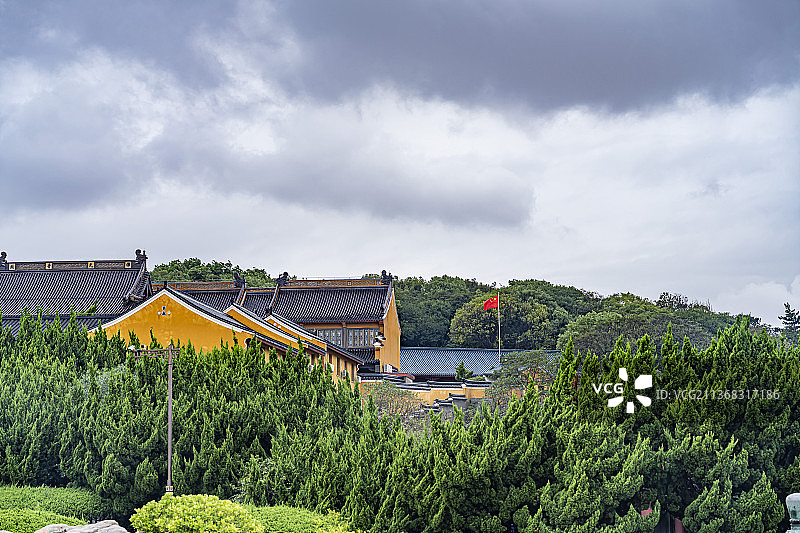 普陀山不肯去观音院建筑风景图片素材