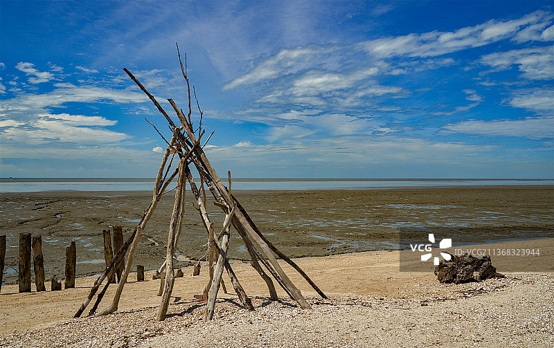 马来西亚雪兰莪州双溪加影海滩的树林，吉隆坡瓜拉雪兰莪海滩的风景图片素材