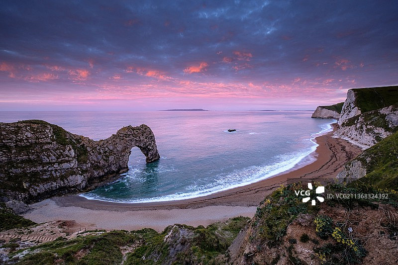 日落时分英国西卢尔沃思海景图片素材
