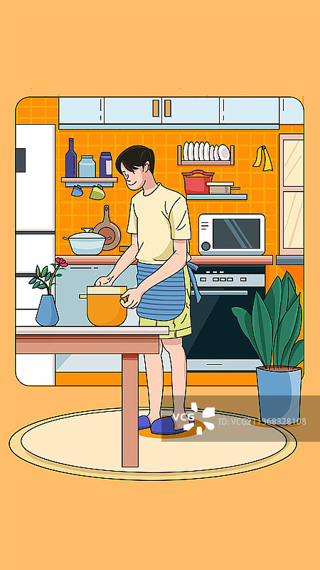 做饭的男生图片素材