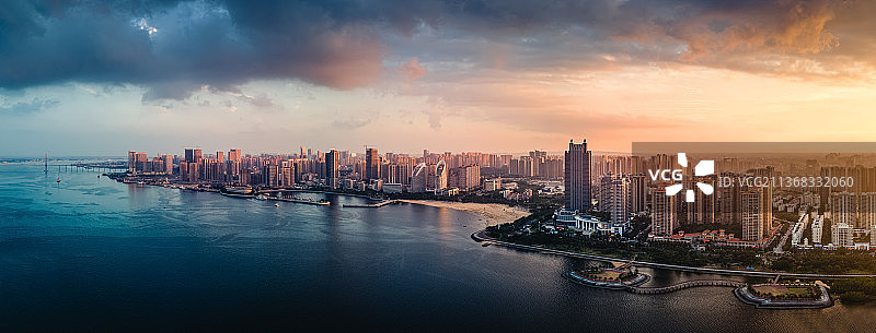 湛江金沙湾日落图片素材