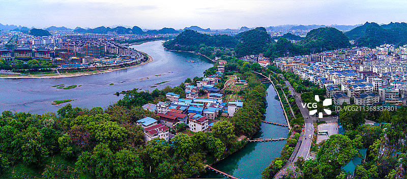 桂林虞山桥周边叠彩滨江区图片素材