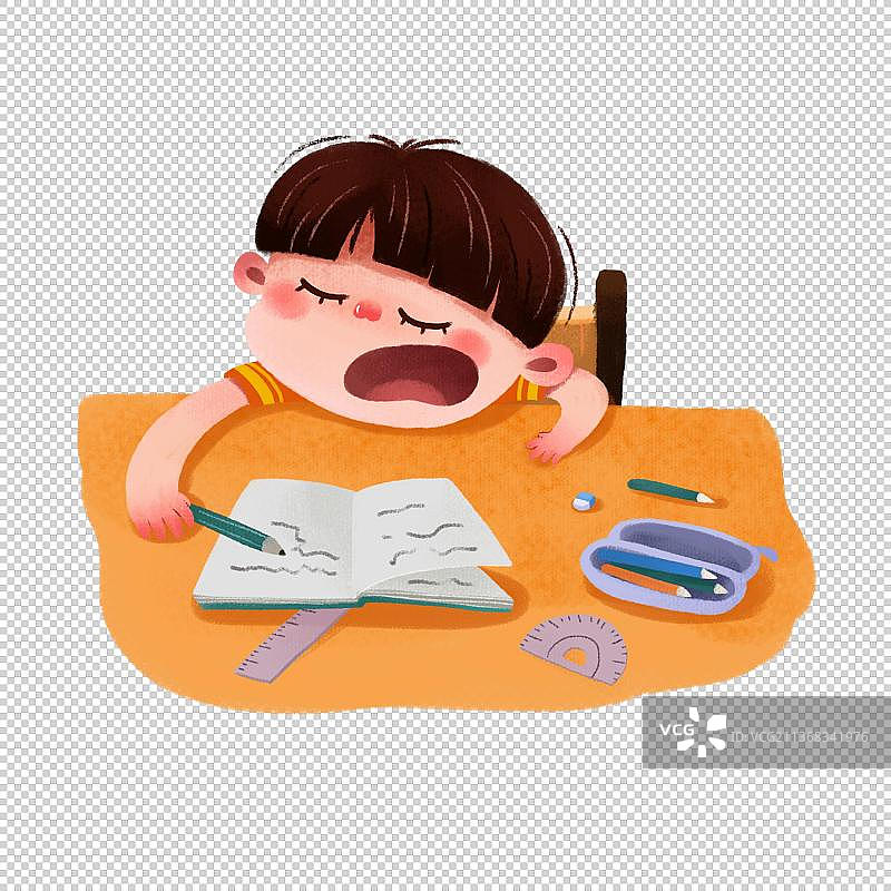 小男孩上课睡觉图片素材