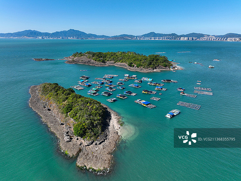 广东省惠州市惠东县巽寮湾响浪角坪仕洲航拍图片素材