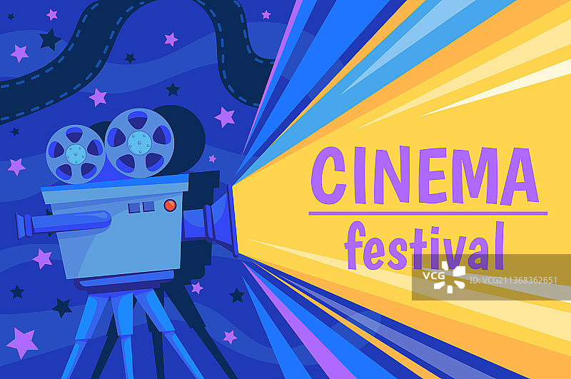 卡通电影海报电影节图片素材