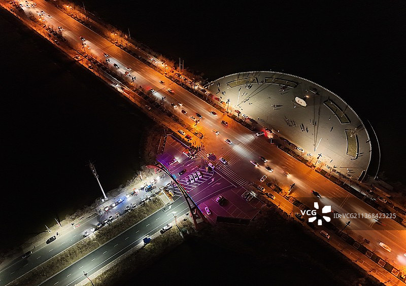 夜色阑珊（山西运城盐池观景台）图片素材