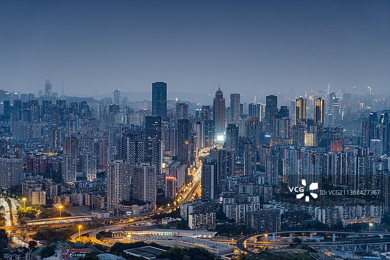 重庆南坪夜景，城市夜景风光图片素材