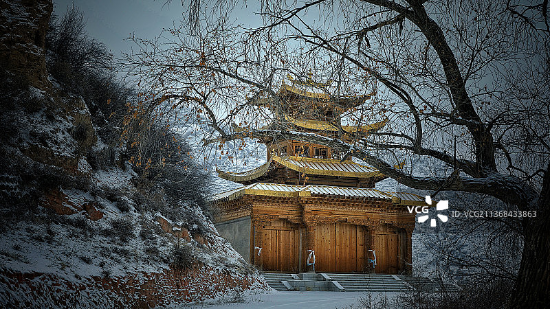 风雪马蹄寺图片素材