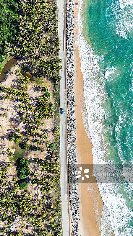 自驾在万宁，一半椰林一半大海图片素材