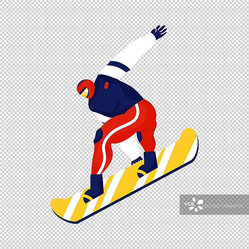 单人滑雪动作-单板滑雪图片素材