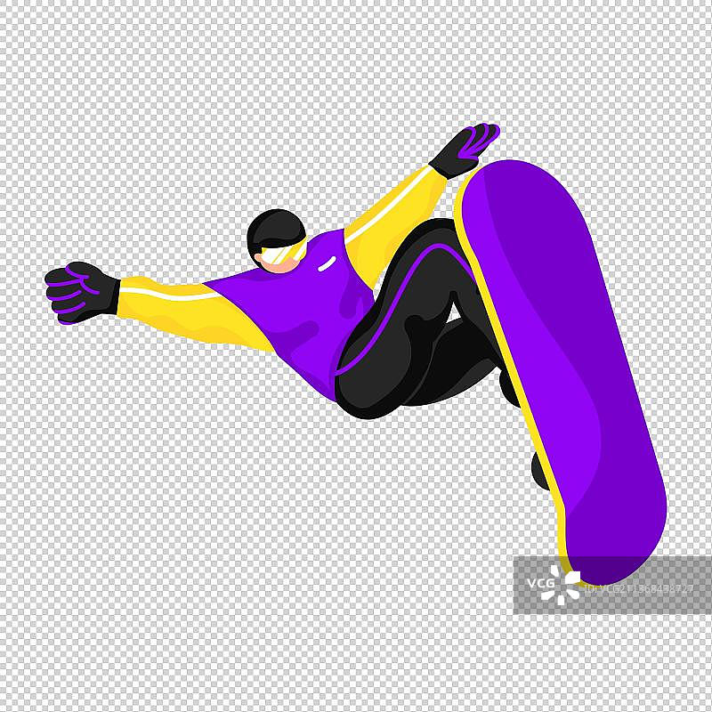 单人滑雪动作-单板滑雪图片素材