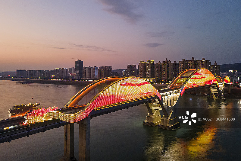 梧州高旺大桥夜景图片素材