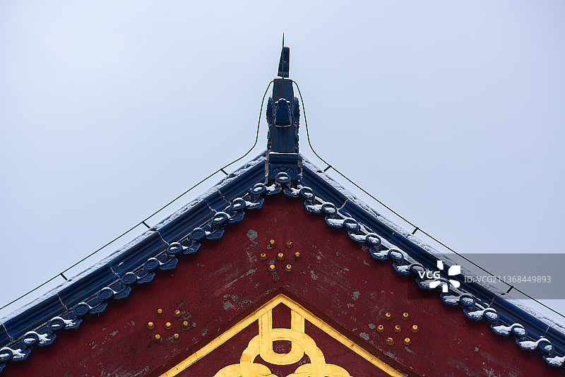 雪中的中国北京天坛公园图片素材