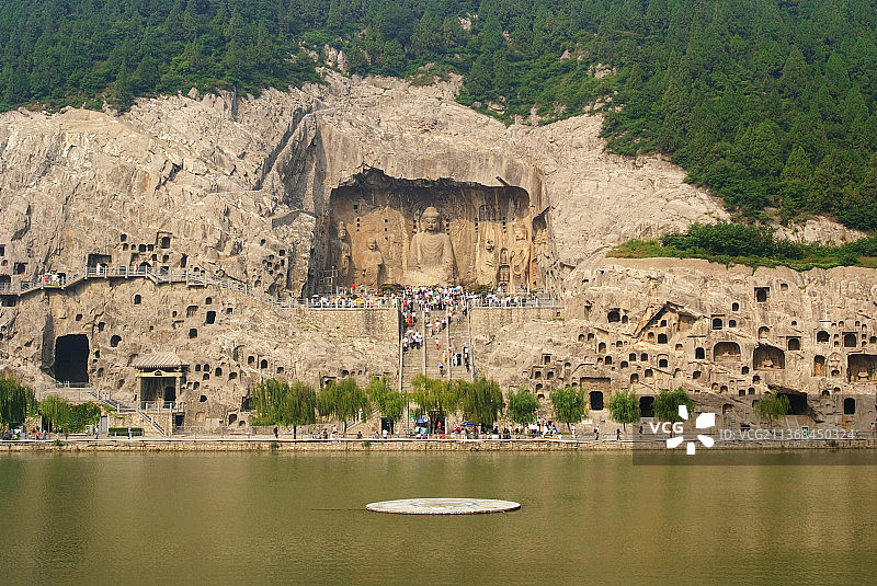 龙门石窟山水图图片素材