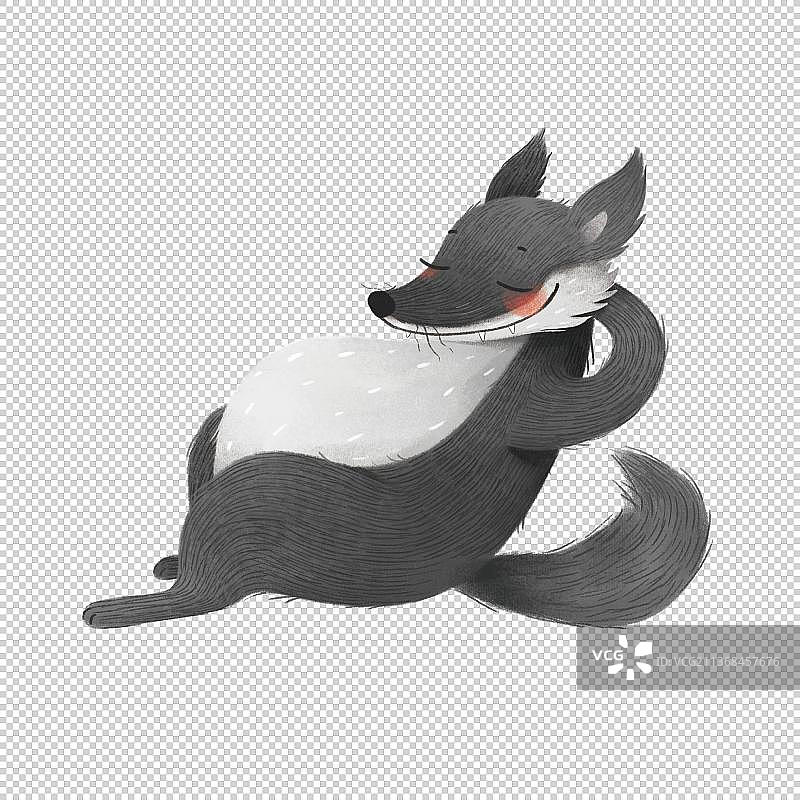 大灰狼睡觉图片素材