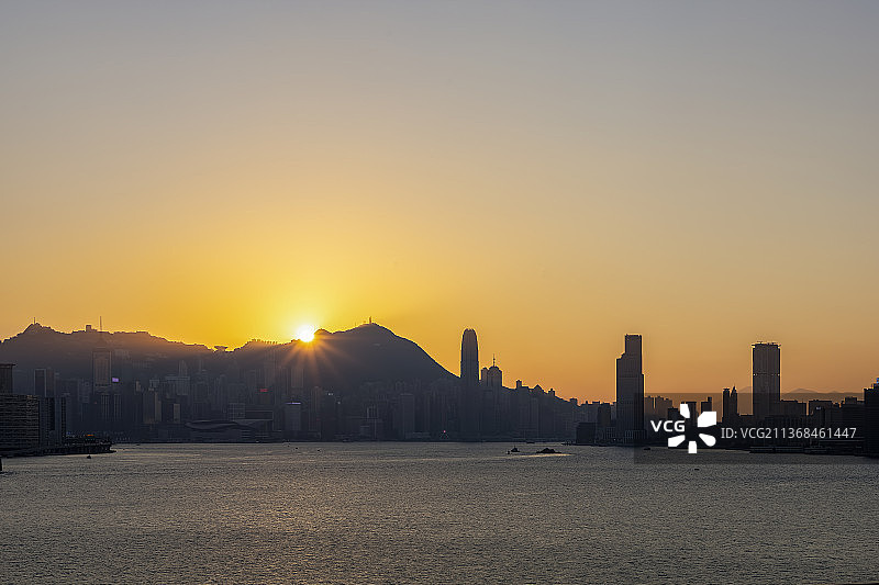 观塘 启德机场 日落 中环 尖沙咀 高楼大厦图片素材