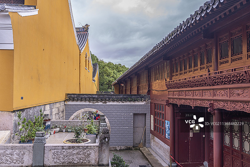 浙江普陀山观音古洞建筑风景图片素材