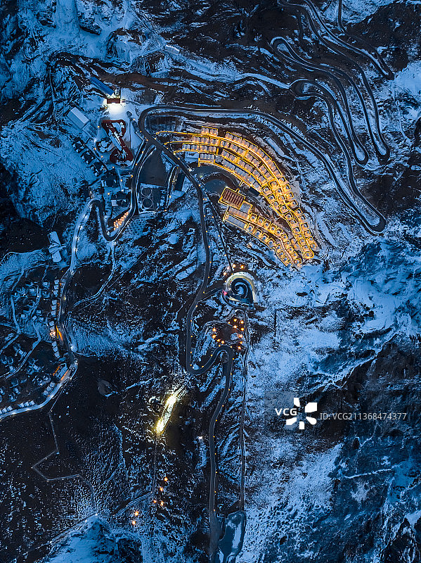 牛背山航拍夜景图片素材