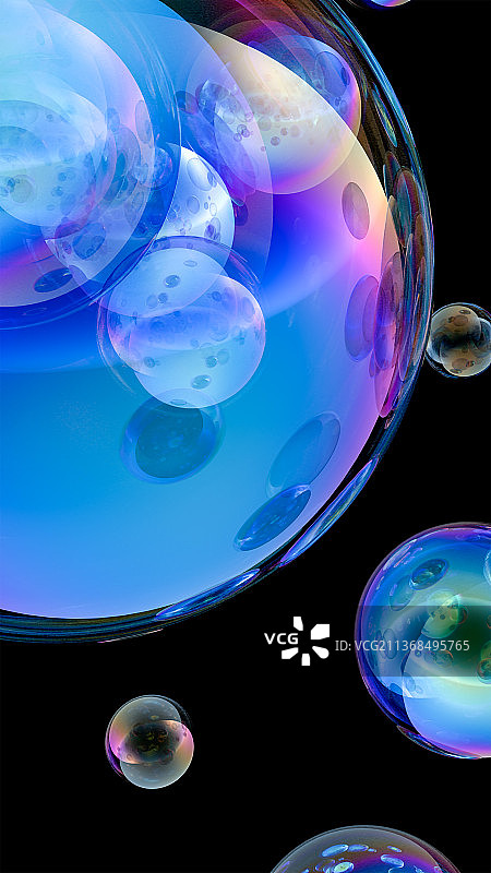 3D炫彩球面抽象几何插画背景图片素材