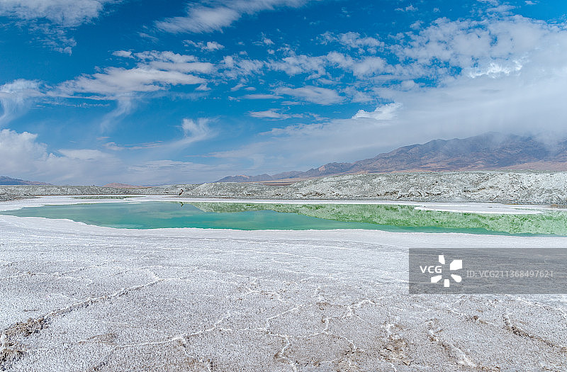 中国青海大柴旦翡翠湖盐湖自然风光图片素材