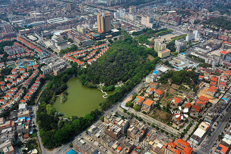 广东省东莞市桥头镇桥头广场航拍图片素材