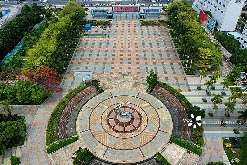 广东省东莞市桥头镇桥头广场航拍图片素材