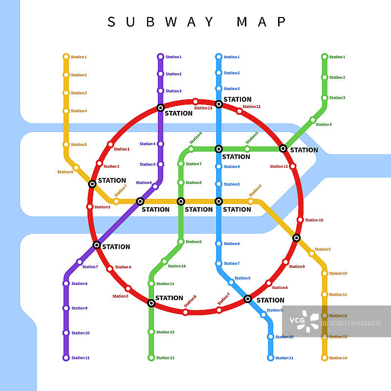 地铁或地下交通城市地图图片素材