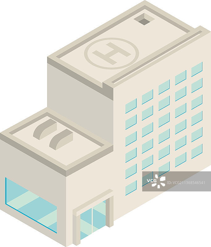 2.5D医院建筑图片素材