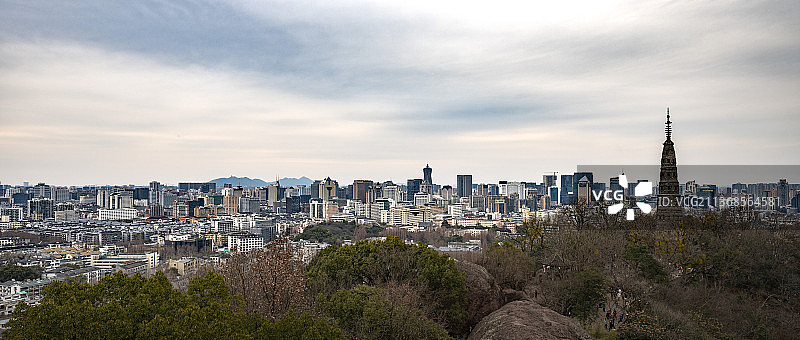 宝石山全景图片素材