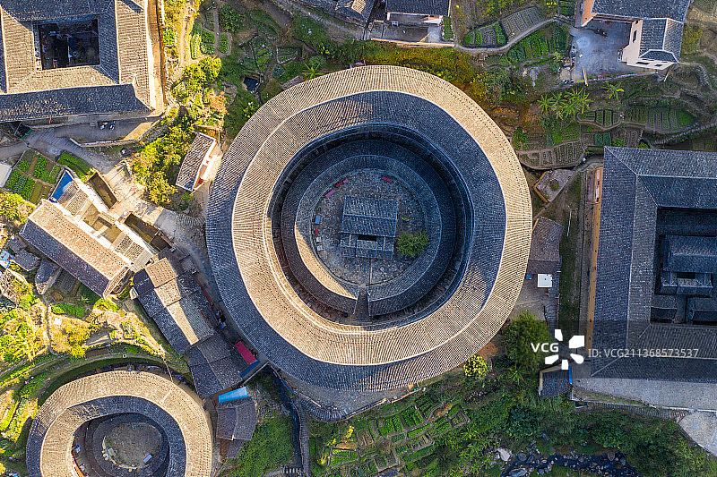 俯瞰福建永定土楼图片素材