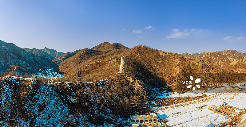辽宁省葫芦岛市绥中县妙峰寺双塔风光图片素材