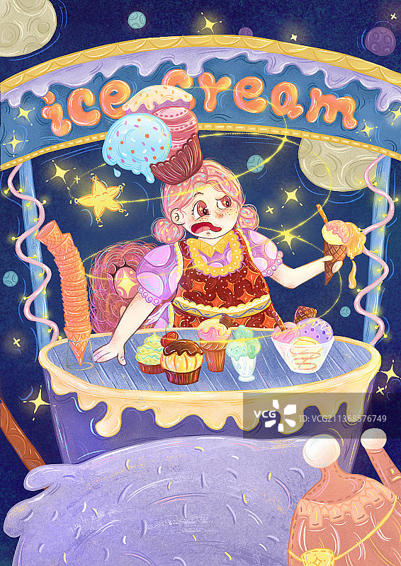 星球冰激凌图片素材