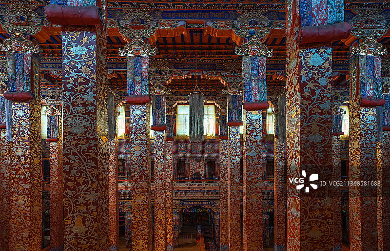 佛教建筑内部图片素材