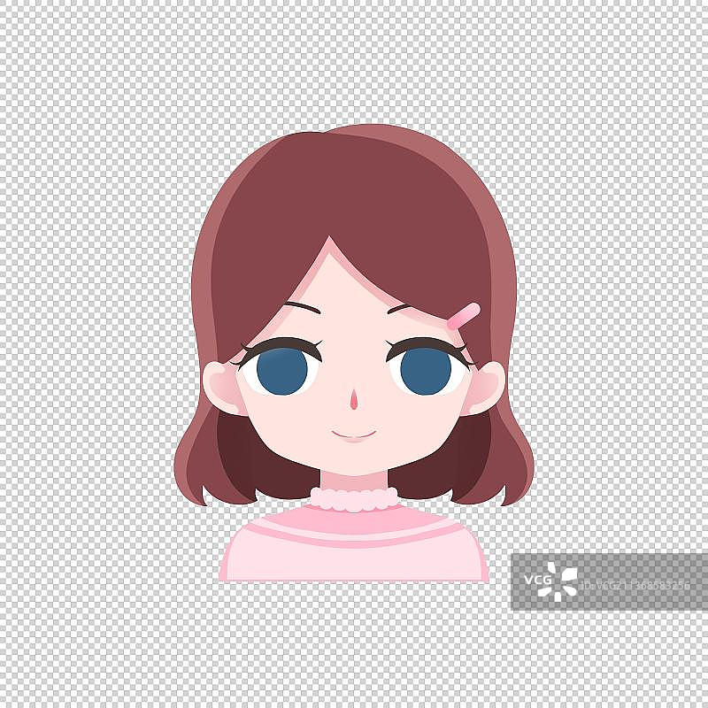 男女老少 一组卡通扁平风格人物头像图片素材