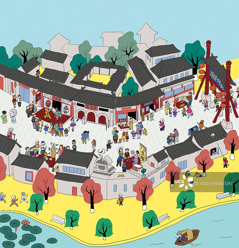 烟袋斜街图片素材