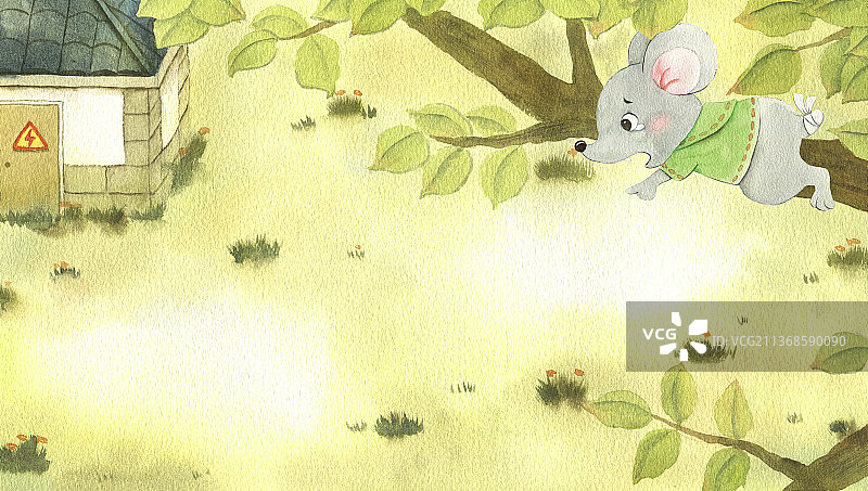 趴在树上的小老鼠图片素材