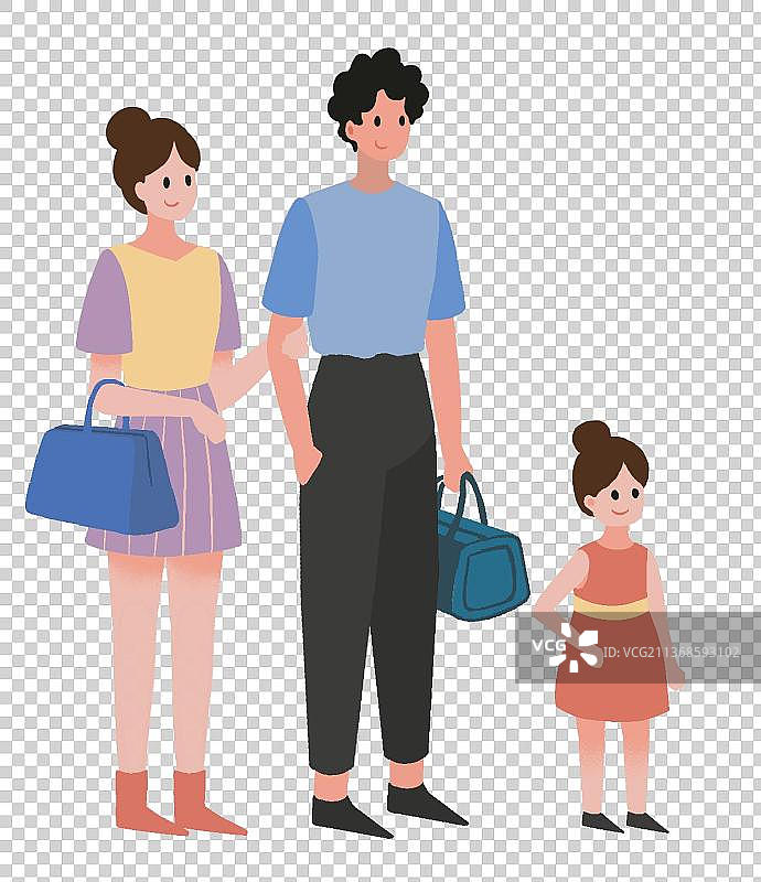 扁平风一家三口3图片素材