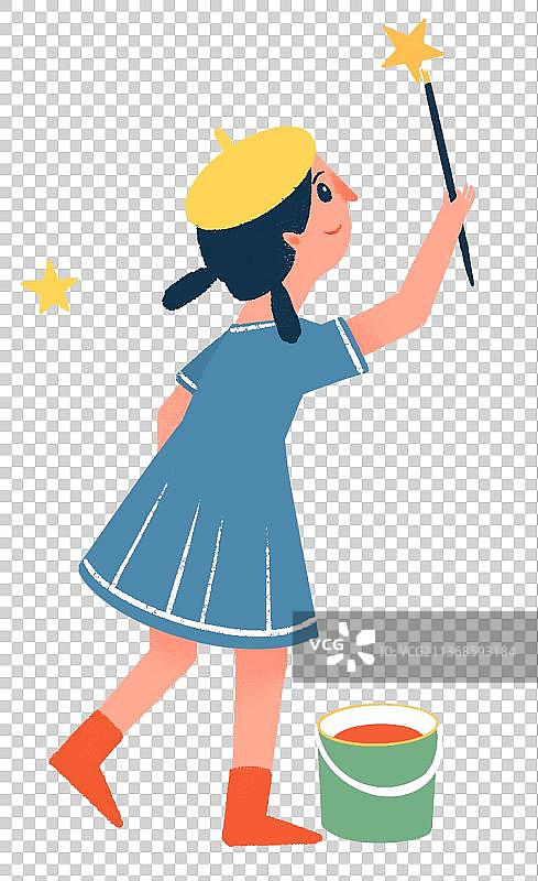 画画的小姑娘图片素材