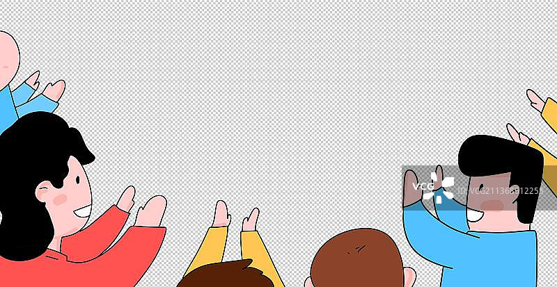 手绘卡通漫画可爱元素一群人图片素材