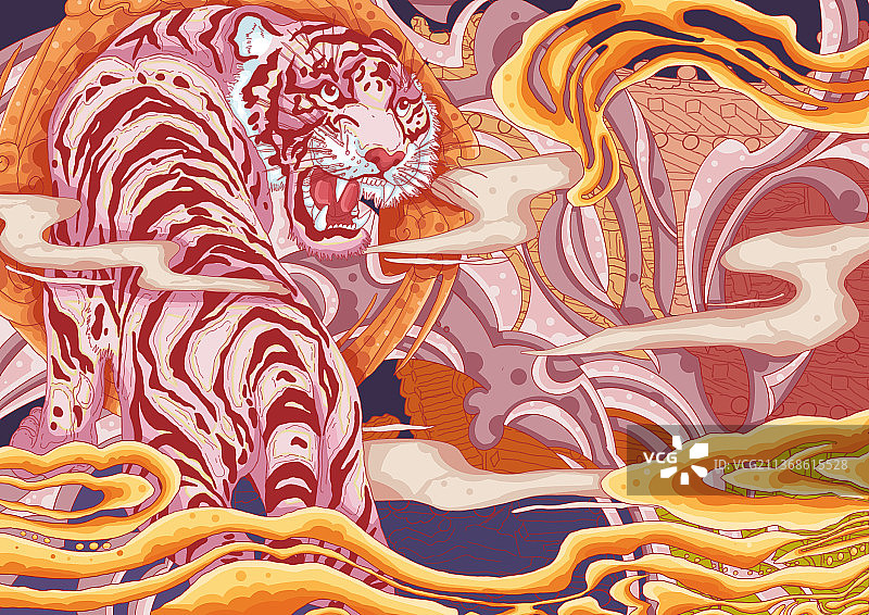 五行虎——金图片素材